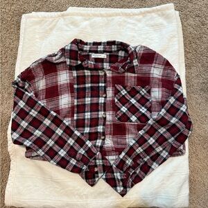 Arizona Jean Company Red and Black Plaid Shirt
